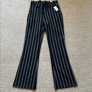 NWT BCBG Dark Navy Pants with Green and White Stripes size 2